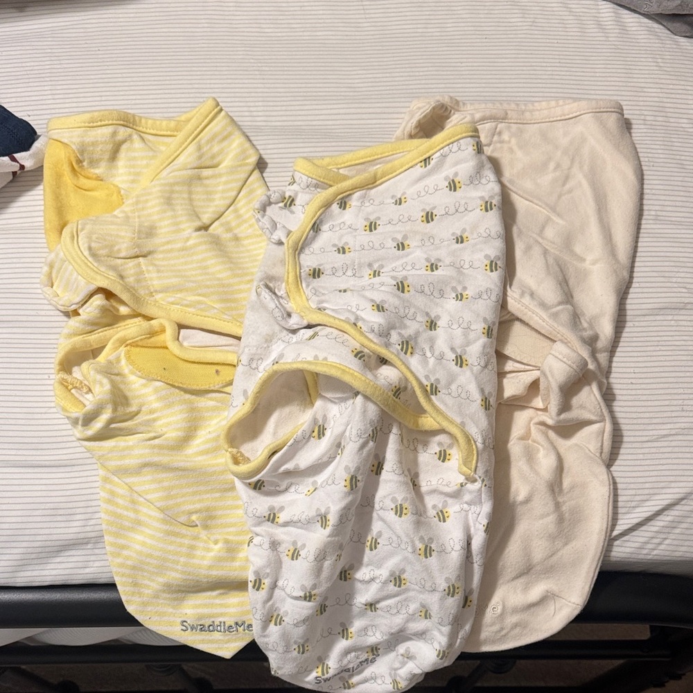 SwaddleMe Yellow and White Striped Baby Swaddle